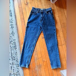 Zara Dark Blue Mom Jeans High Waist Ankle Length